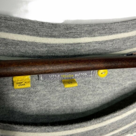 Little Yellow Button Anthropologie Top XS Gray Striped Knit Pink Shirttail - Picture 3 of 8